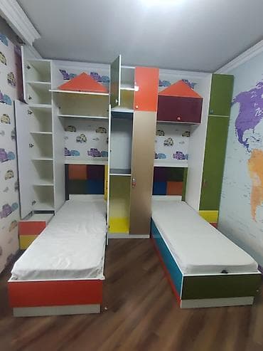 madeyra genc odasi: Oğlan və qız üçün, İşlənmiş, 2 təknəfərlik çarpayı — 5