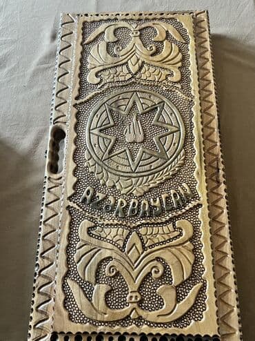 Maskalar, eynəklər: Əl oyma taxta nərd dəsti - Material: bərk təbii ağac - Dizayn: hər — 3