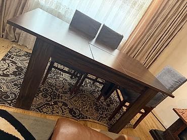 taxta stol stul satisi: Qonaq otağı üçün, İşlənmiş, Açılan, 6 stul — 2