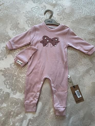 Игрушки: AybüS Baby pişikli qız üçün tulum dəsti - Rəng: açıq çəhrayı - — 1