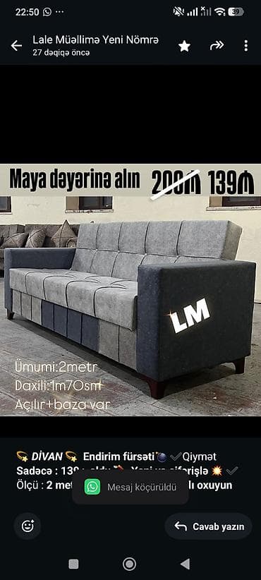 balin: 💫 _*DİVAN*_ 💫 *Endirim fürsəti💣* ✔️Qiymət *Sadəcə : 139₼ oldu* 💃 — 1