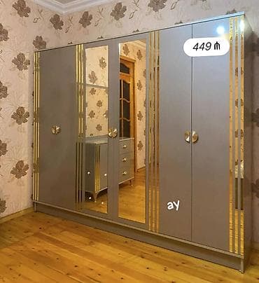 rəsm cəkmək ucun şəkillər: Yeni, 4 qapılı, Güzgülü, Boz, Digər material, Açılan, Düz dolab — 1