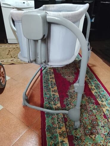 uşaq döşək: Uşaq beşiyi – yan tərəfi mesh torlu, sallanan çərçivəli model - — 6