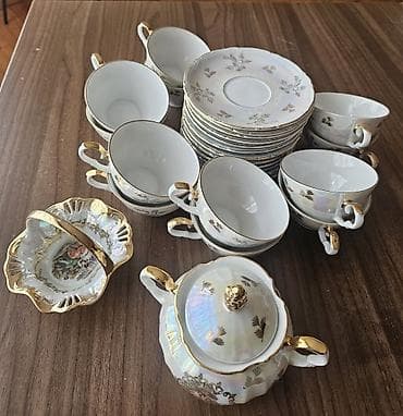 cay: Çay dəsti, rəng - Ağ, Farfor, 12 nəfərlik — 4