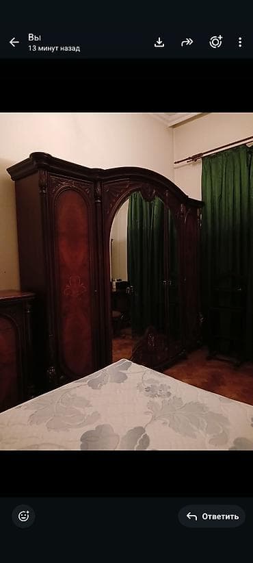 Klassik üslublu yataq otağı dəsti - Material: tünd qəhvəyi rəng