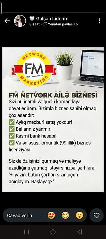 FM Network Ailə Biznesi – Nur komandası ilə şəbəkə marketinqi imkanı — 1