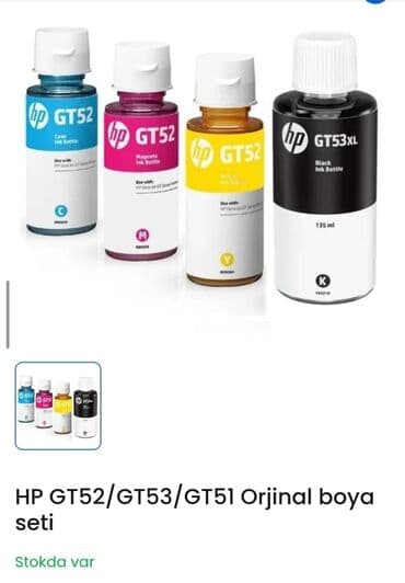 samsung tab s7 plus qiymeti: HP GT52/GT53/GT51 orijinal boya seti - Rənglər: Cyan (GT52), Magenta — 3