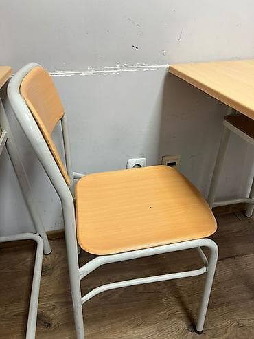 parta məktəb: Tək nəfərlik məktəb partası və stulu dəsti - Material: işıq ağac — 2