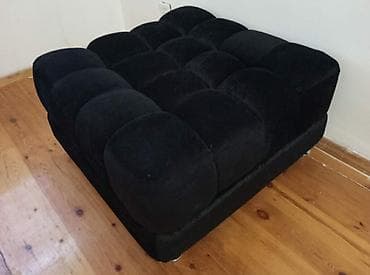 Pufik oturacaq, Vеlur parça, rəng - Qara