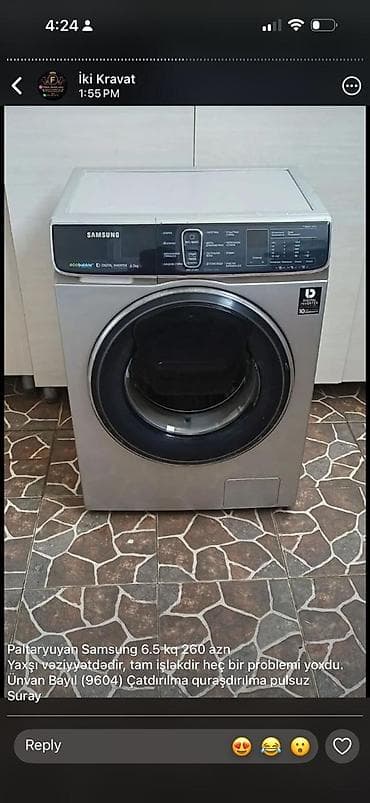 hdd 2 t: Paltaryuyan Samsung 6.5 kq 260 azn Yaxşı vəziyyətdədir, tam işləkdir — 1