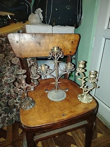 sam: Metal şamdanlar dəsti - Dəst: 3 ədəd klassik üslubda metal şamdan - — 1