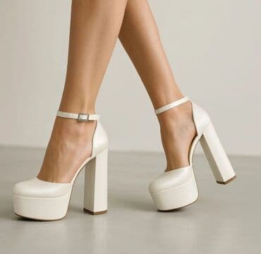 i̇ldırımlı qadın ətəkləri: Tuflilər, Ölçü: 38, rəng - Ağ, Yeni — 1