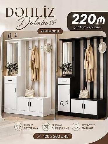 sifonér: Dəhliz dolabı – yeni model - Rəng variantları: ağ və qara-ağ kombin — 1