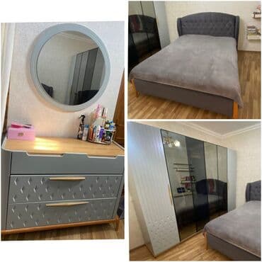 мебель для спальни: İkinəfərlik çarpayı, Termo, Dolab, 2 tumba, İşlənmiş — 1