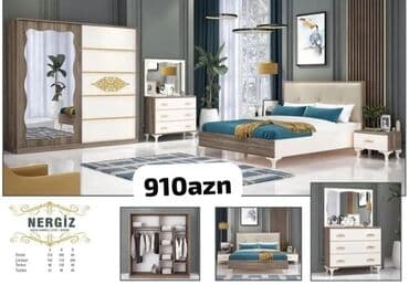 ders masaları: İkinəfərlik çarpayı, Termo, 2 tumba, Dolab, Azərbaycan, Yeni — 5