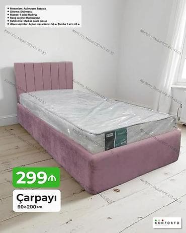 islenmis matras: Tək nəfərlik çarpayı – 90×200 sm Xüsusiyyətlər: - Mexanizm — 1