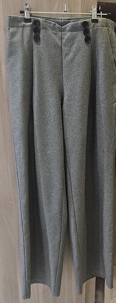 Qadın üçün klassik boz şalvar və pencək dəsti - Rəng: boz (melanj) - — 3