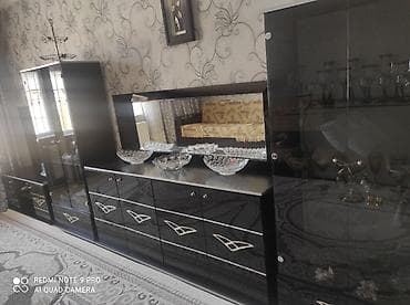 стенка кровать: Qonaq otağı üçün qara parlaq “stena” dəsti - Tərkib: TV üçün aşağı — 4