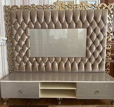 mermer metbex mebelleri: Düz TV altlığı, Polkalı — 3