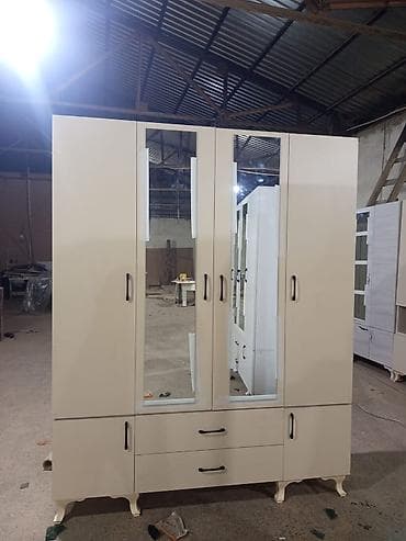 qapi avropa: Yeni, 4 qapılı, Güzgülü, Ağ, Digər material, Açılan, Düz dolab — 3