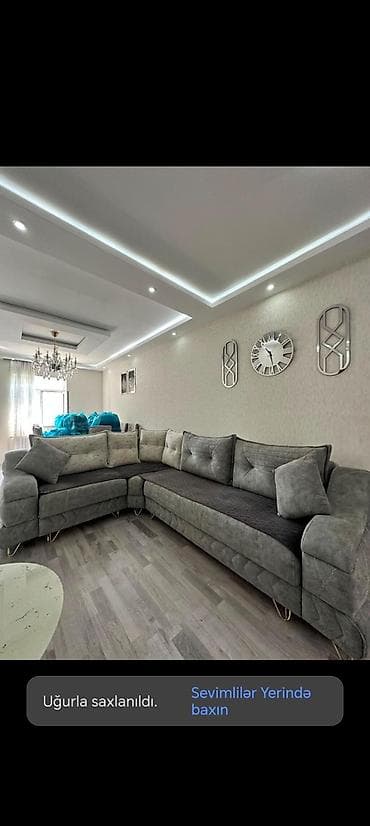 ev al: L şəkilli yumşaq künc divan - Rəng: tünd/boz tonlarda, ikiqat — 1
