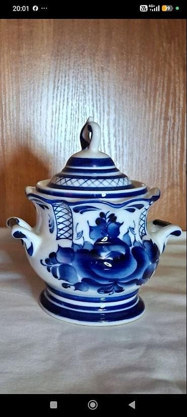Çay dəsti, rəng - Göy, Keramika — 2
