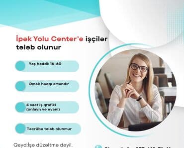 vakansiya operator: Sağlamlıq mərkəzinin qeydiyyat şöbəsinə operatorlar axtarılır.İş saatı — 1