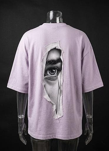 Oversize qısaqollu t‑şört – bənövşəyi - Rəng: açıq bənövşəyi — 2