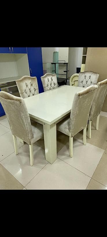 bisetkalar dizayni: Açılmayan, Dördbucaq masa, 6 stul — 2