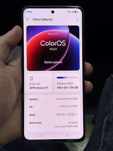 data kart limitsiz internet: Oppo Reno 13 F, rəng - Qara, Zəmanət, Sensor, Barmaq izi — 5