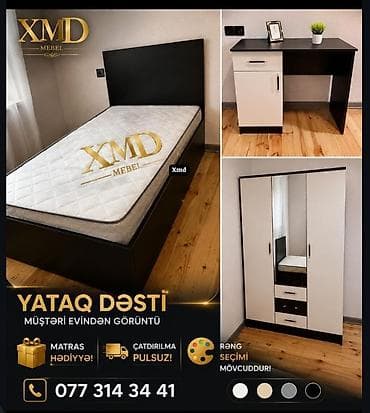 qapil: Yataq dəsti – XMD Mebel Komplekt: - Tək nəfərlik çarpayı (başlıqla) - — 1