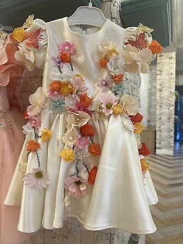 Uşaq ziyafət donları – əl işı ilə bəzədilmiş model(lər) - Model 1: Ağ — 3