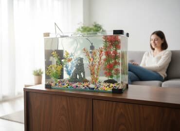 akvarium balıqları: Dördbucaq akvarium, Boş, 15 l, Ünvandan götürmə, Ödənişli çatdırılma — 1