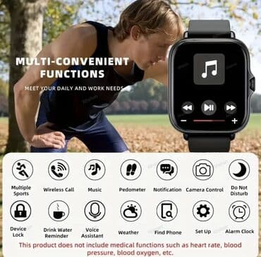 ev zengi: Yeni, Smart saat, Smart, Sensor ekran, rəng - Qara — 6