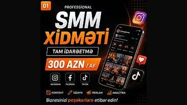 Reklam, çap: 📱 SMM Xidməti | Tam İdarəetmə | 300 AZN Sosial şəbəkələriniz — 1