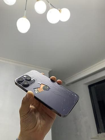 14 pro barter: IPhone 14 Pro Max, 128 GB, Deep Purple, Qırıq — 2