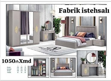 stol dəsdi: Yataq otağı dəsti – Fabrik istehsalı Dəst tərkibi: - 4 qapılı şkaf — 1