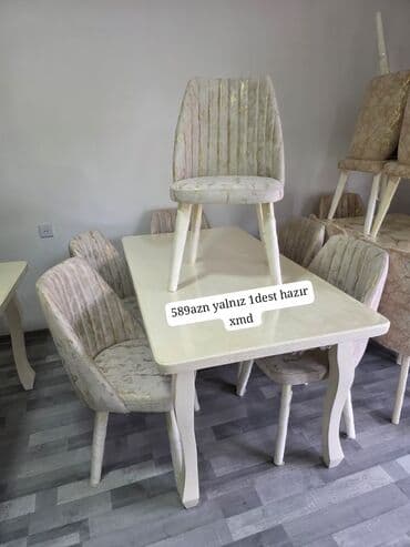 Столы: Для кухни, Новый, Нераскладной, Прямоугольный стол, 6 стульев — 2