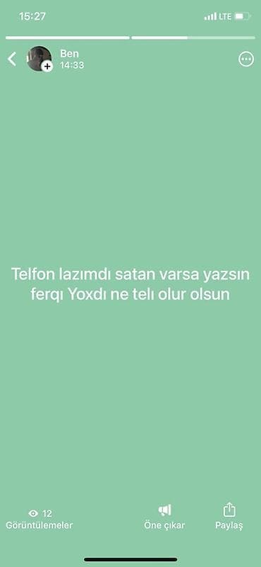 Axtarış: Mobil telefon İstənilən marka və model uyğun gəlir