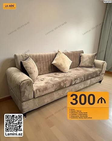balaca divanlar: Divan – Kod: 6212 - Ölçülər: 250 sm - Mexanizm: Açılan, bazalı (yataq — 1