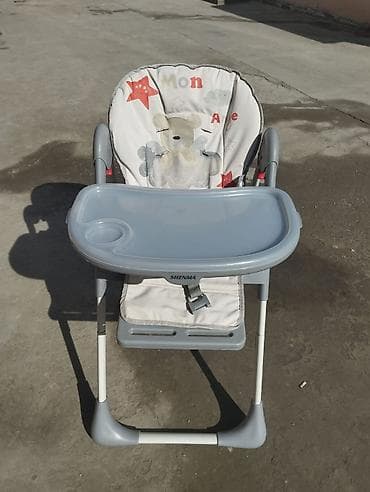 Oyuncaqlar: Uşaq yemək stulu – treyli, tənzimlənən və təhlükəsiz - Rəng: boz-ağ - — 9