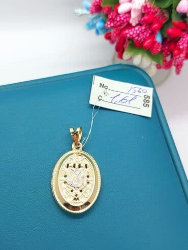 qaş sabitləyici: Dini bəzək, Sarı qızıl, 585 Əyar, 157 g — 2