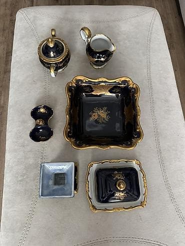 samovar cay: Çay dəsti, rəng - Göy, Farfor — 1