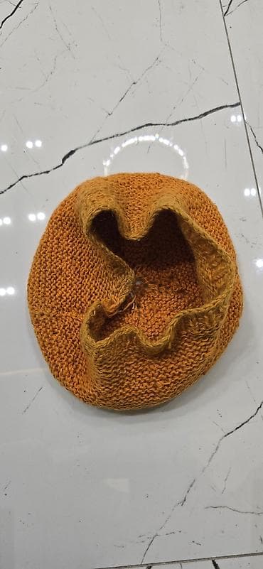 Toxunma papaq — əl işi - Rəng: bal rənginə çalan narıncı - Material — 1