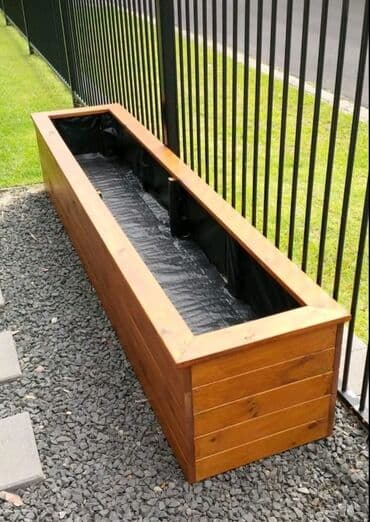 taxtadan gul qablari: Dibçək#Dibcək#Açıq hava üçün dekorativ taxta dibçəklər - Material — 7