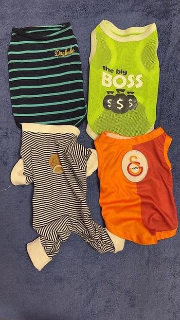 İt geyimləri dəsti - 4 ədəd it köynəyi/overalı. - Modellər: - Tünd