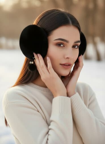 Qara Təzə Norkab qadın papaqı - Klassik dairəvi forma, parlaq və sıx