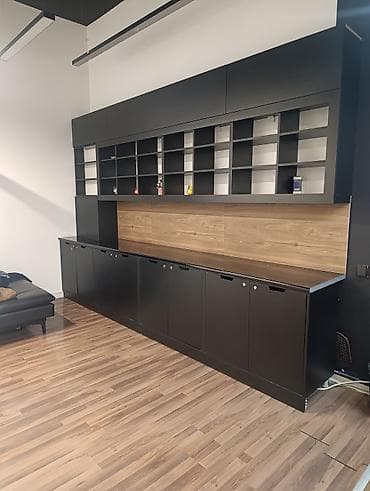 sade mebeller: Məhsul: Modul tipli divar boyu saxlama sistemi (raf və şkaf komplekti) — 1