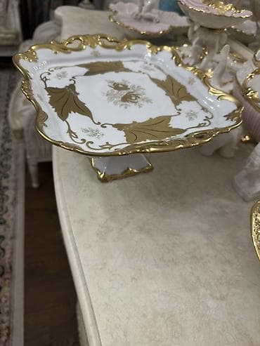 süfre: Tort və şiriniyyat qabı, rəng - Ağ, Farfor, Almaniya — 3