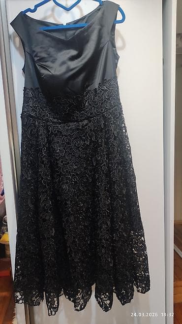 qara don: Qara ziyafət donu - Model: A-kəsim, midi uzunluq - Üst hissə: Parlaq — 2